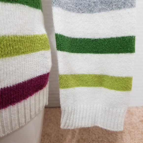 Aeropostale sweater XS pullover striped v-neck knit colorful - Picture 6 of 10